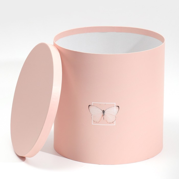 Набор круглых коробок 5 в 1, упаковка подарочная, «Бабочки», 23 х 23 х 25 ‒ 15 х 15 х 15 см