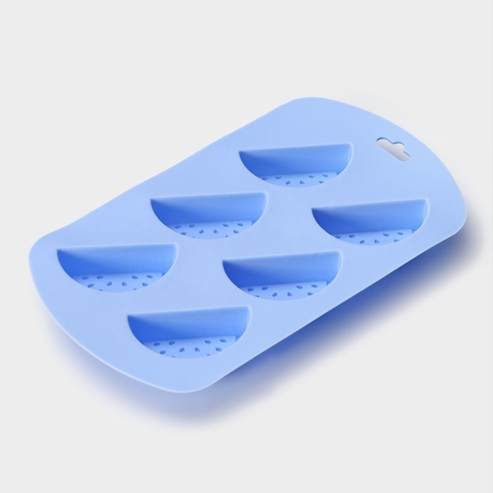 Форма для выпечки Доляна «Арбузные дольки», силикон, 19×11×1,5 см, 6 ячеек (4×2,5 см), цвет МИКС Форма для выпечки Доляна «Арбузные дольки», силикон, 19×11×1,5 см, 6 ячеек (4×2,5 см), цвет МИКС