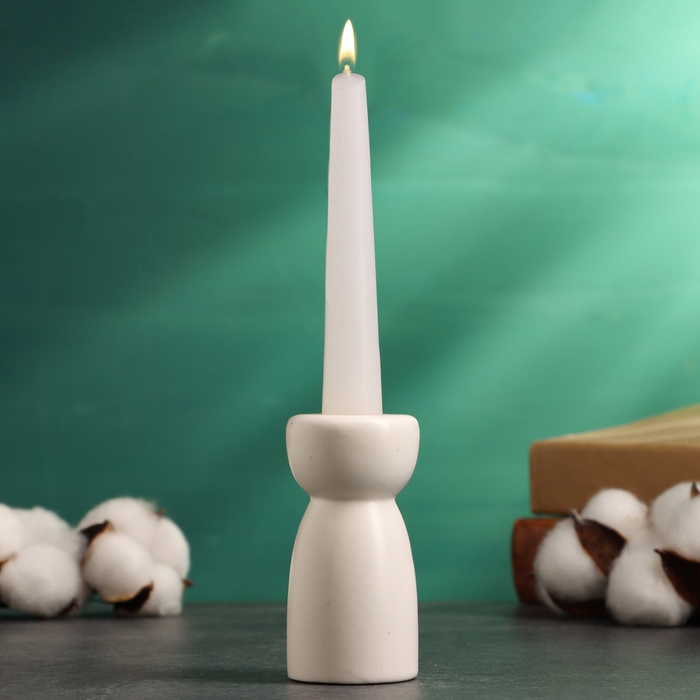 Подсвечник Подсвечник "Лунд" белый глянец, 4х4х8см