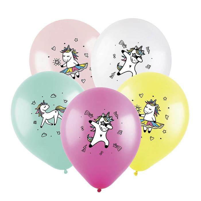 Шар латексный 12 Шар латексный 12" «Милый единорог», пастель, набор 100 шт., цвета МИКС