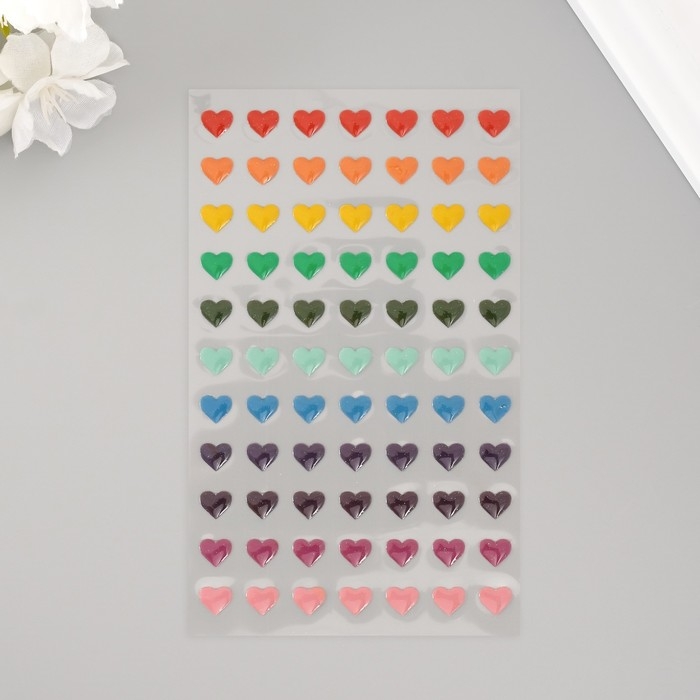 Наклейка пластик Наклейка пластик "Палитра сердечек" 20х9 см