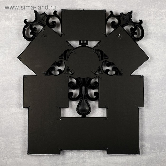 Фоторамка пластик на 9 фото 10х10, 10х15 см "Узоры" тёмное серебро 54х49 см