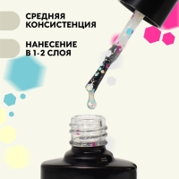 Гель лак для ногтей, «MILK GLITTER», 3-х фазный, 8мл, LED/UV, цвет прозрачный (03)