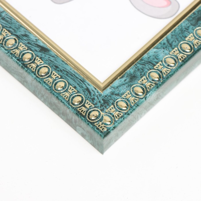 Фоторамка пластик Фоторамка пластик "Камея" 10x15 см, малахит