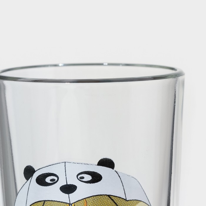 Набор стаканов «Веселые зверюшки», стеклянный, 230 мл, рисунок микс Набор стаканов «Веселые зверюшки», стеклянный, 230 мл, рисунок микс