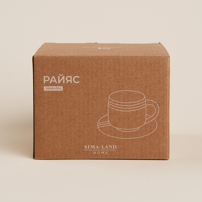 Чайная пара керамическая SL Home «Райяс», 2 предмета: чашка 230 мл, блюдце d=12,5 см, цвет бежевый