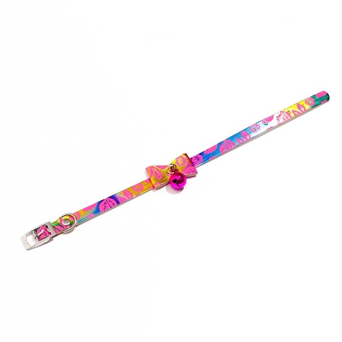 Ошейник Ошейник "Сияние" с бубенчиком, 29 х 1 см, ОШ 20-25, розовый