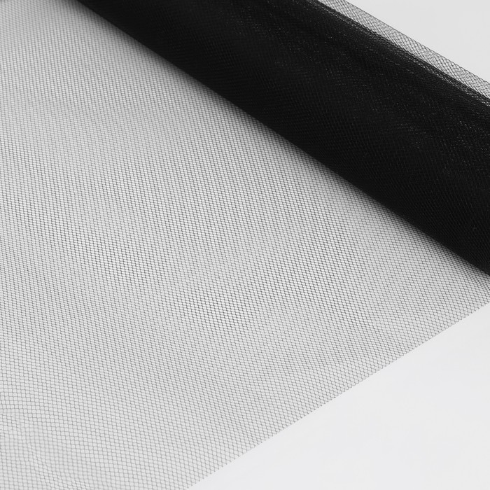 Фатин, 160 см, 11 ± 1 г/кв.м, 1 ± 0,2 м, цвет чёрный №21 Фатин, 160 см, 11 ± 1 г/кв.м, 1 ± 0,2 м, цвет чёрный №21