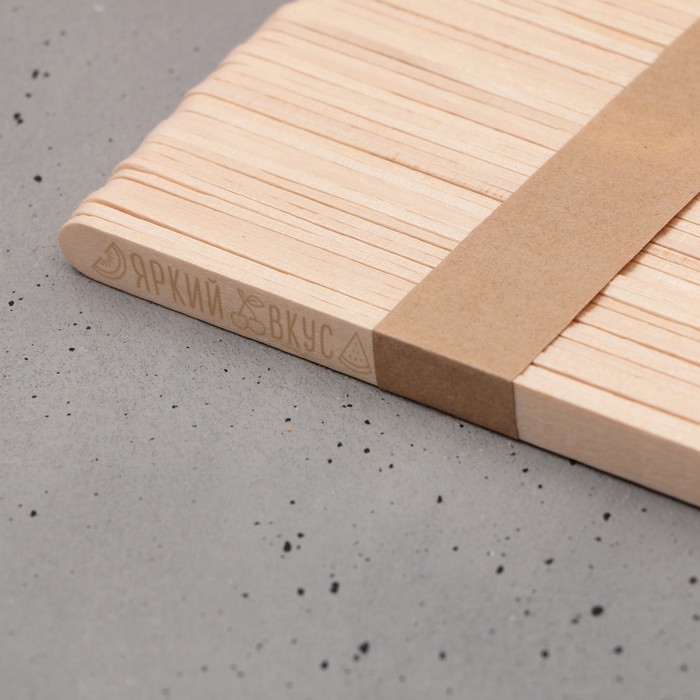 Палочки для мороженого деревянные «Яркий вкус», набор 50 шт, 11.4 х 1 см Палочки для мороженого деревянные «Яркий вкус», набор 50 шт, 11.4 х 1 см