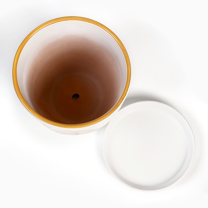 Горшок цветочный Горшок цветочный "Космея" белый, 2,4 л