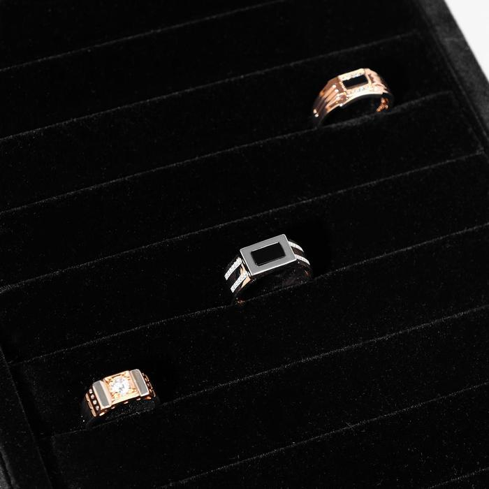 Подставка под кольца горка, 9 полос, 19&times;9,5&times;23 см, цвет чёрный