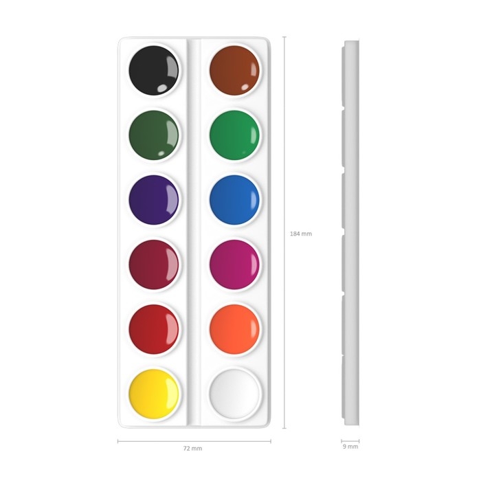 Акварель 12 цветов, ErichKrause, без кисти, мягкий пластик, картонная коробка, европодвес (эконом упаковка) Акварель 12 цветов, ErichKrause, без кисти, мягкий пластик, картонная коробка, европодвес (эконом упаковка)