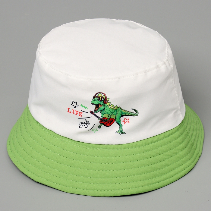 Панама детская для мальчика Dino life style, цвет белый, р-р 54 Панама детская для мальчика Dino life style, цвет белый, р-р 54