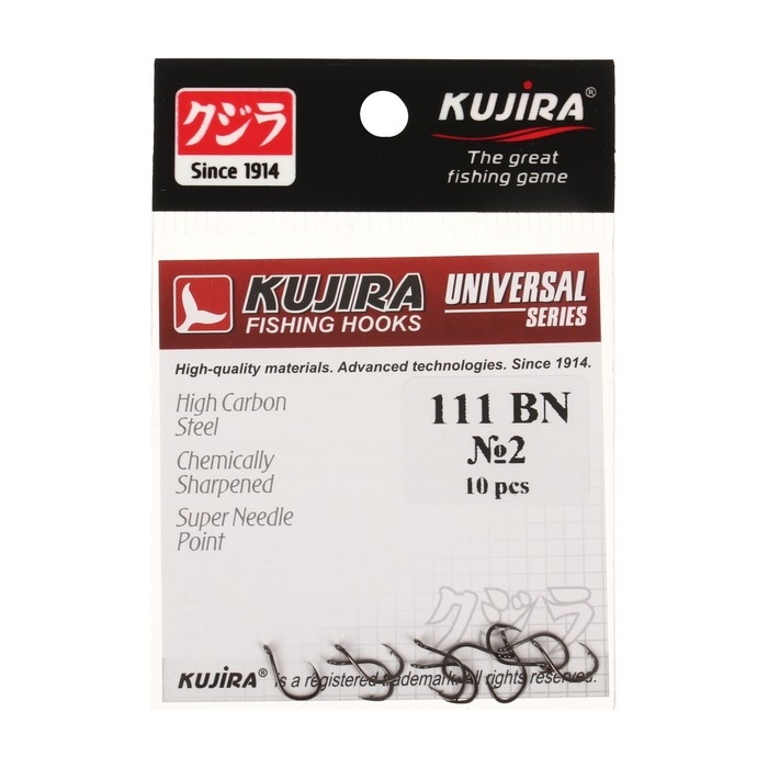 Крючки Kujira Universal 111, цвет BN, № 2, 10 шт. Крючки Kujira Universal 111, цвет BN, № 2, 10 шт.