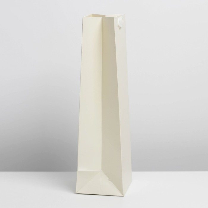 Пакет подарочный под бутылку, упаковка, «Молочный», 13 x 36 x 10 см Пакет подарочный под бутылку, упаковка, «Молочный», 13 x 36 x 10 см