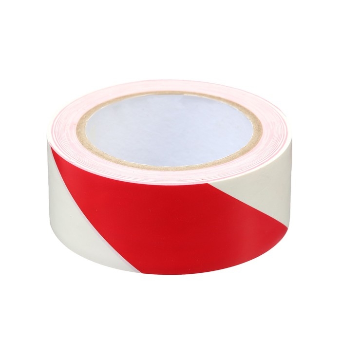 Лента разметочная, сигнальная, клейкая, красно - белая, 33 м х 4.5 см Лента разметочная, сигнальная, клейкая, красно - белая, 33 м х 4.5 см