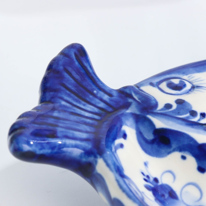 Оливочница Оливочница "Рыбка", гжель, фарфор, 20х16 см