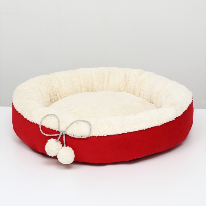 Лежанка  Лежанка "Снежок", 56 х 46 х 13 см, красный