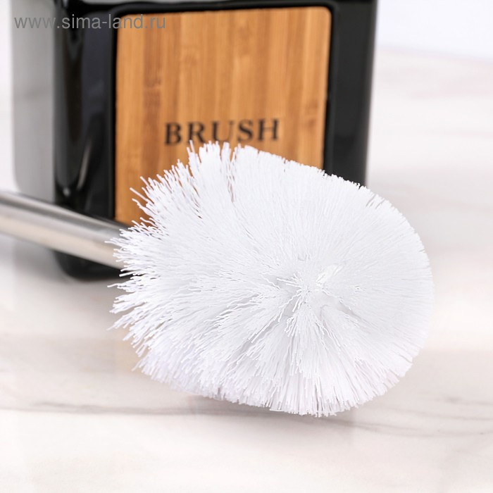 Ёрш для унитаза с подставкой «Стиль», 400 мл, 12×10×36 см, цвет чёрный Ёрш для унитаза с подставкой «Стиль», 400 мл, 12×10×36 см, цвет чёрный