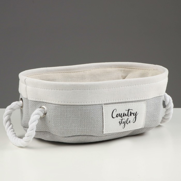 Корзина стеллажная с ручками Корзина стеллажная с ручками "Кантри", 320 х 220 х 100 мм, серый