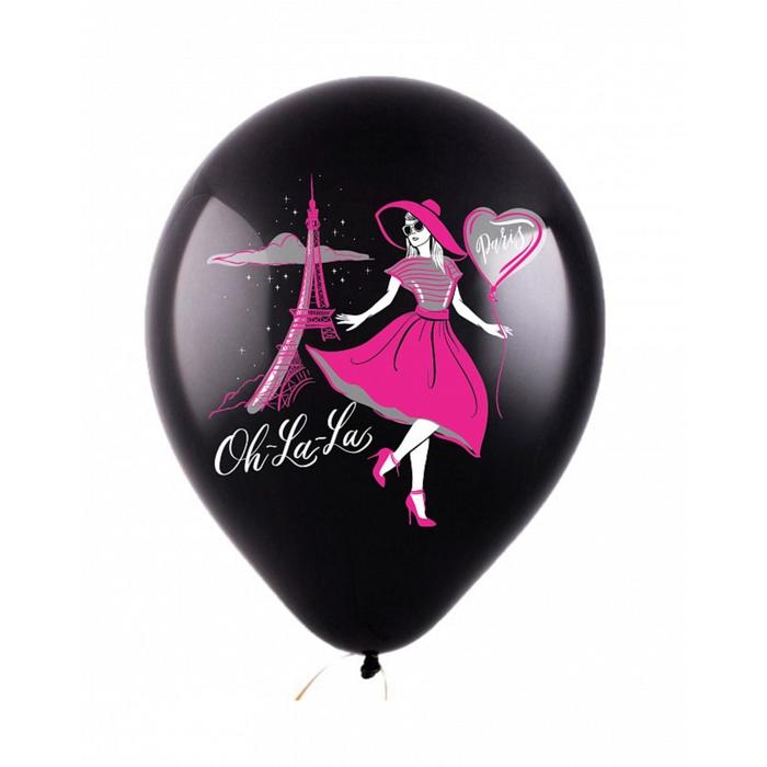 Шар латексный 12 Шар латексный 12" «С ДР! Париж», пастель, 2-сторонний, набор 100 шт., МИКС