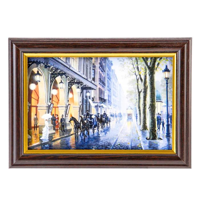 Ключница Ключница "Улицы Барселоны" венге 15х21 см