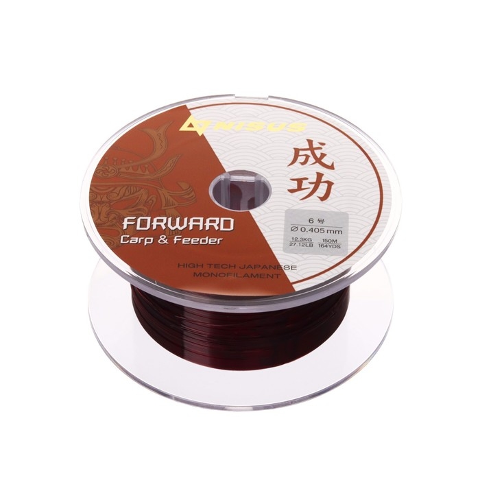 Леска NISUS FORWARD Carp & Feeder, диаметр 0.405 мм, тест 12.3 кг, 150 м, коричневая Леска NISUS FORWARD Carp & Feeder, диаметр 0.405 мм, тест 12.3 кг, 150 м, коричневая