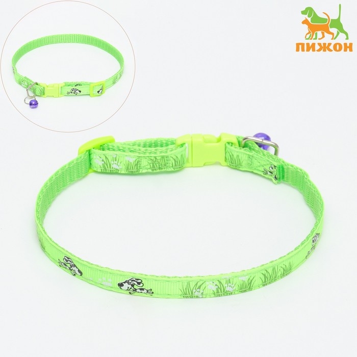 Ошейник Ошейник "Лето" с бубенчиком, 30 х 1 см, капрон, салатовый