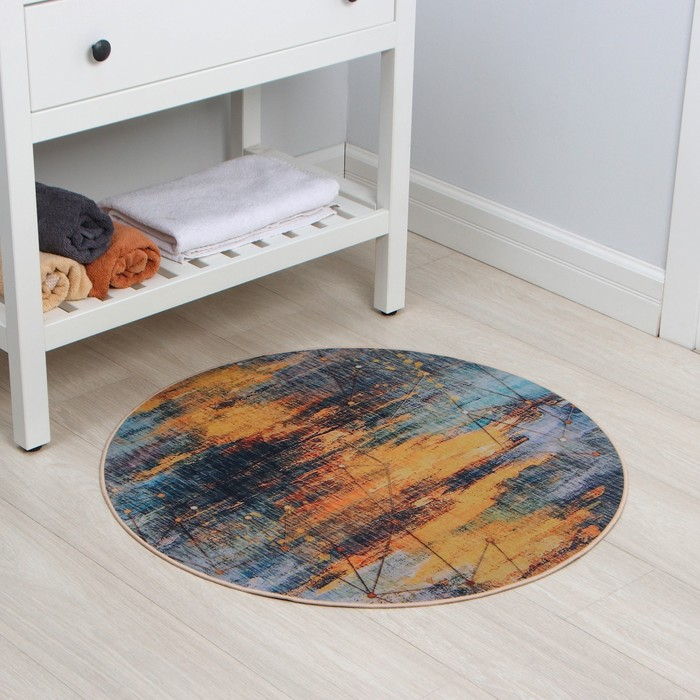 Коврик для дома Доляна «Луара», цвет жёлтый, окантовка МИКС Коврик для дома Доляна «Луара», цвет жёлтый, окантовка МИКС