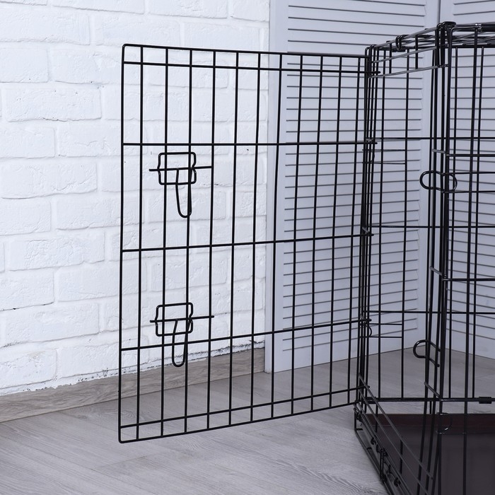 Клетка для собак №4 с поддоном, складная, 94 х 64 х 72 см