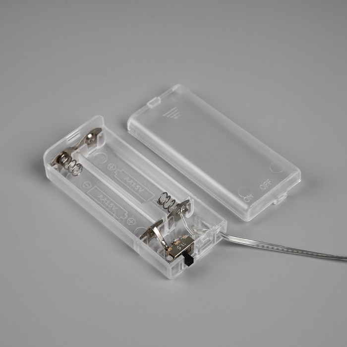 Гирлянда «Нить» 2 м роса с насадками «Ёлочка», IP20, серебристая нить, 20 LED, батарейки ААх2 (нет в комплекте), свечение тёплое белое Гирлянда «Нить» 2 м роса с насадками «Ёлочка», IP20, серебристая нить, 20 LED, батарейки ААх2 (нет в комплекте), свечение тёплое белое