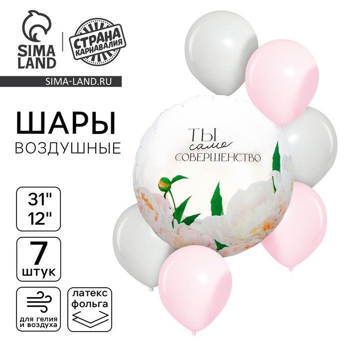Набор воздушных шаров Набор воздушных шаров "Совершенство", фольга 1 шт., латекс 6 шт.