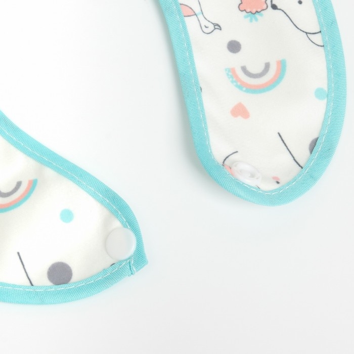 Набор детских слюнявчиков Крошка Я, 4 шт. + подарок, 29х20 см., цвет бирюзовый, серый Набор детских слюнявчиков Крошка Я, 4 шт. + подарок, 29х20 см., цвет бирюзовый, серый