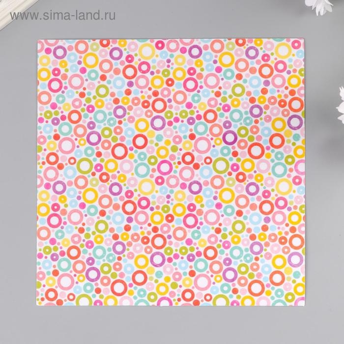 Цветная WASHI-бумага для декора Цветная WASHI-бумага для декора "ЛЕТО",15х15см,самоклеящаяся набор 12 листов, 6 дизайнов