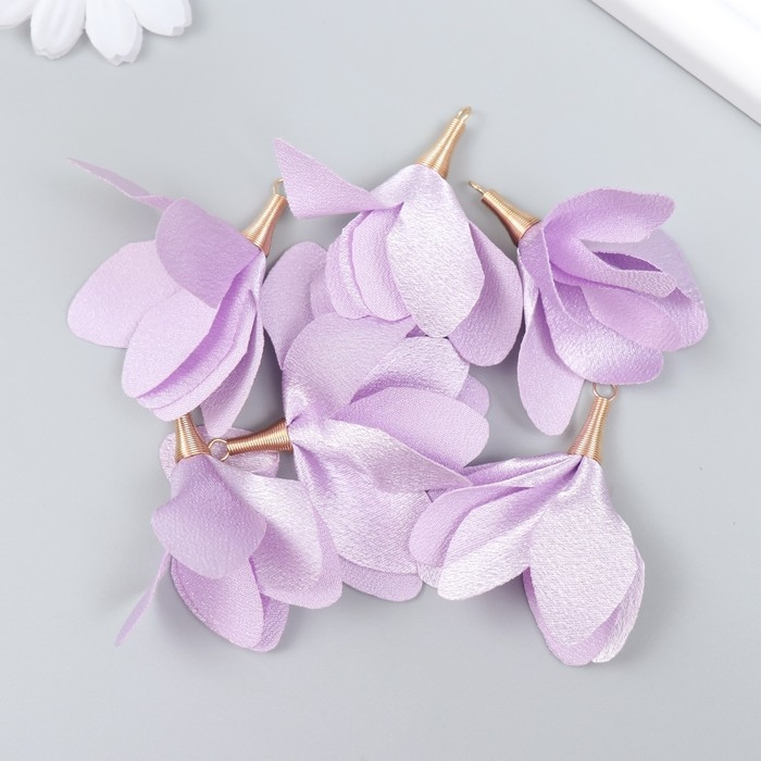 Декор для творчества текстиль Декор для творчества текстиль "Бутон, цвет глицинии" набор 6 шт 6 см