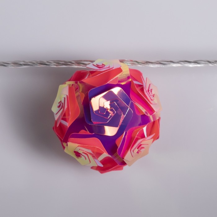 Гирлянда «Нить» 4.5 м с насадками «Цветочные шары», IP20, прозрачная нить, 15 LED, свечение белое, 220 В Гирлянда «Нить» 4.5 м с насадками «Цветочные шары», IP20, прозрачная нить, 15 LED, свечение белое, 220 В