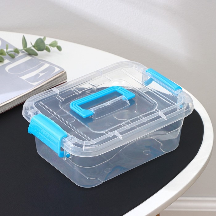 Контейнер для хранения, крышка с ручкой на защёлке, 20×15×7,5 см, цвет МИКС Контейнер для хранения, крышка с ручкой на защёлке, 20×15×7,5 см, цвет МИКС