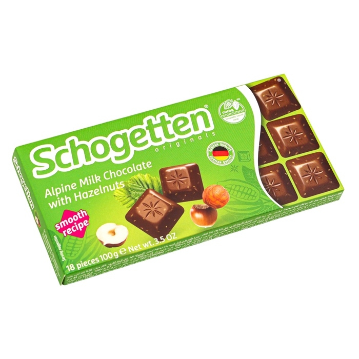 Шоколад Schogetten Alpine Milk Chocolate with Hazelnut, 100 г Шоколад Schogetten Alpine Milk Chocolate with Hazelnut, 100 г