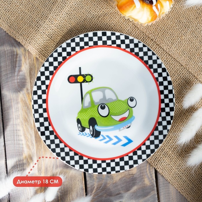 Набор детской посуды из керамики Доляна «Светофор», 3 предмета: кружка 230 мл, миска 400 мл, тарелка d=18 см Набор детской посуды из керамики Доляна «Светофор», 3 предмета: кружка 230 мл, миска 400 мл, тарелка d=18 см