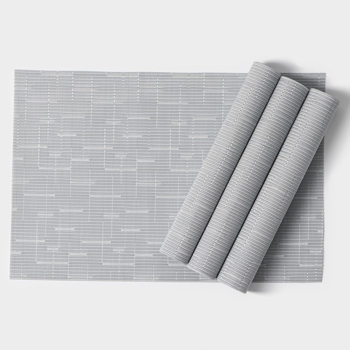 Салфетки сервировочные на стол Доляна «Шер», 4 шт, 30×45 см, цвет серый