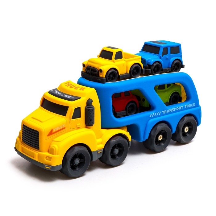 Грузовик инерционный TRUCK, с 4 машинками, световые и звуковые эффекты Грузовик инерционный TRUCK, с 4 машинками, световые и звуковые эффекты