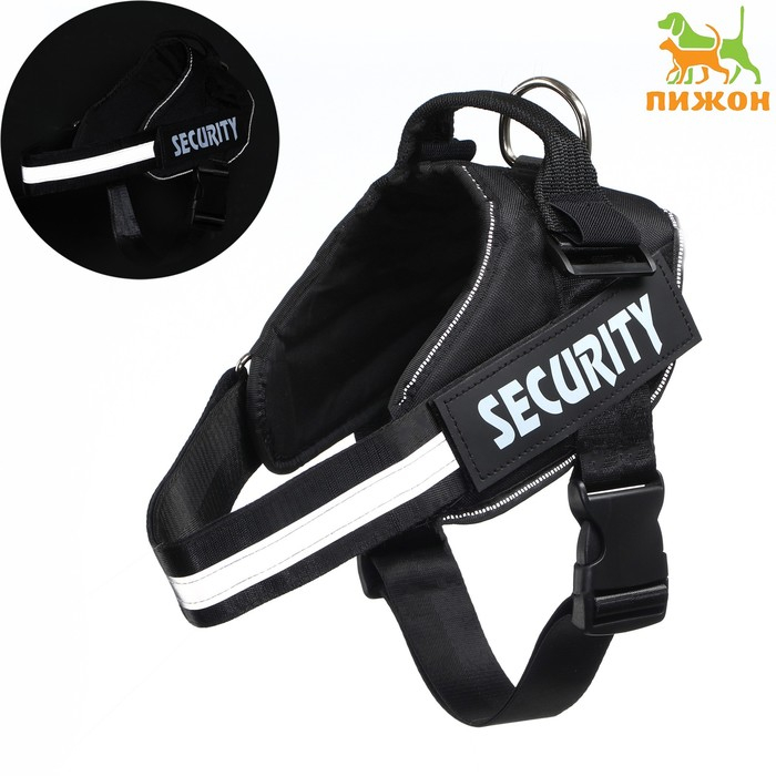 Шлейка К9 мягкая светоотражающая, размер L, ОГ 68-80 см, вес 17,5-32,5 см, чёрная Шлейка К9 мягкая светоотражающая, размер L, ОГ 68-80 см, вес 17,5-32,5 см, чёрная