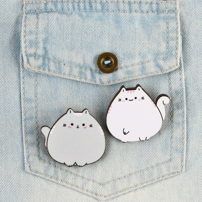 Значки деревянные, неразлучники &laquo;Мир Дружба Жвачка&raquo;, 2 шт., 8 х 12 см.