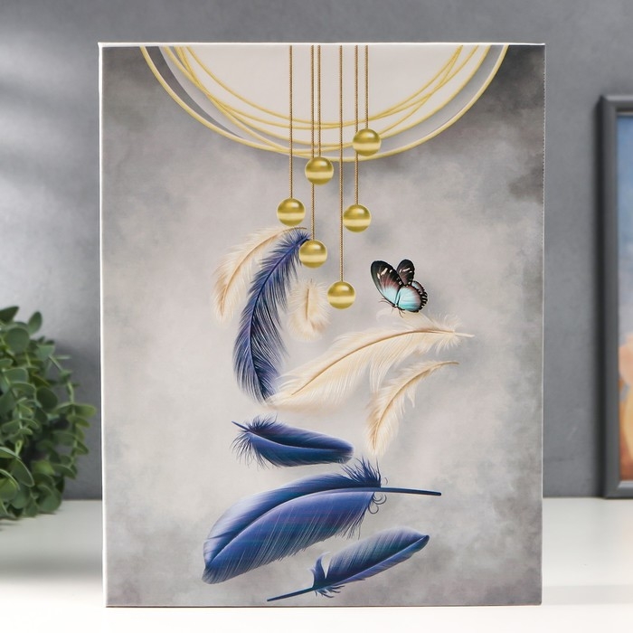 Фотоальбом на 100 фото 13х18 см Фотоальбом на 100 фото 13х18 см "Пёрышки в воздухе" в коробке 29,5х4х23 см