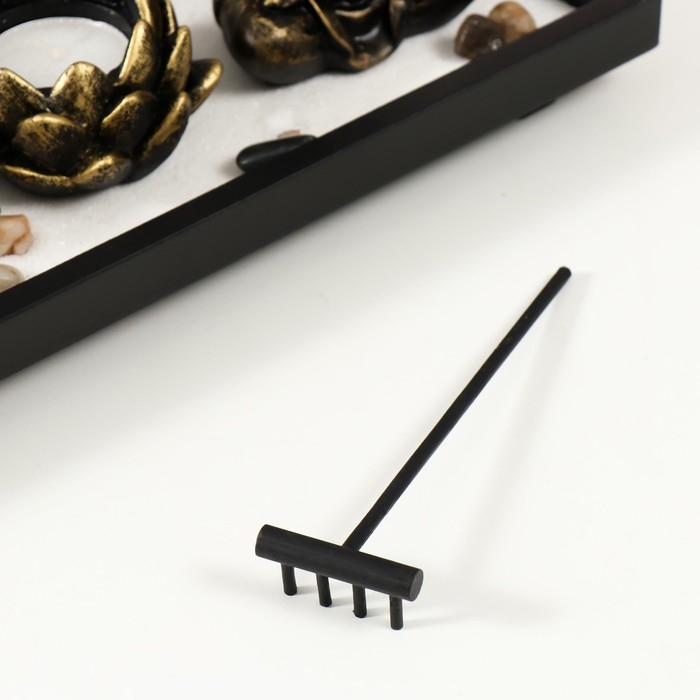 Сад камней Дзен  Сад камней Дзен "Будда с лотосами" песок+аромапалочки+свечи 36х13х13,3 см