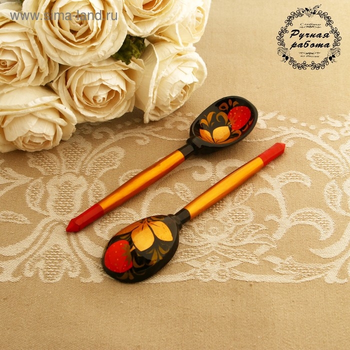 Ложка маленькая  Ложка маленькая "Хохлома", традиционная роспись