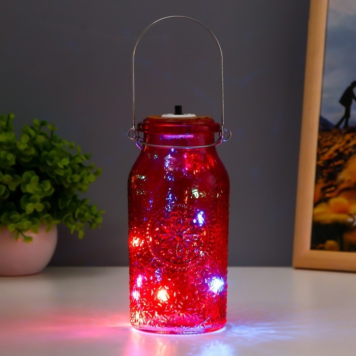 Ночник Ночник "Деллос" LED от батареек красный 7х7х17,5 см RISALUX