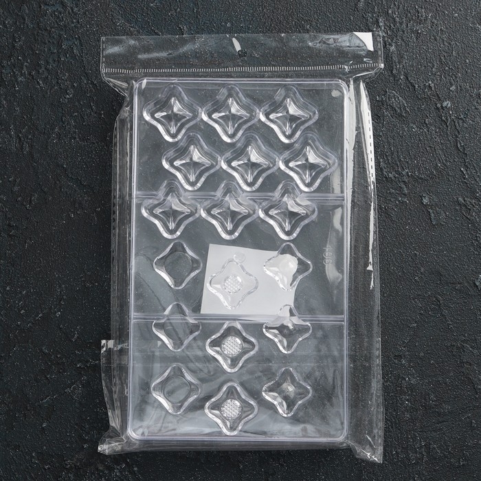 Форма для конфет и шоколада «Блеск», 18 ячеек, 20×12×2,5 см, цвет прозрачный Форма для конфет и шоколада «Блеск», 18 ячеек, 20×12×2,5 см, цвет прозрачный