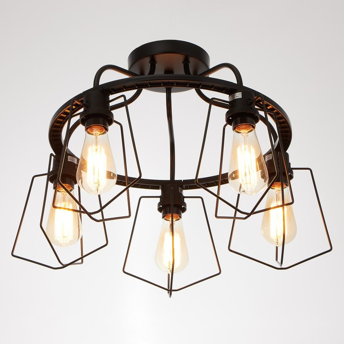 Люстра Люстра "Компакт" 5x40Вт E27 черный 53х53х42 см.