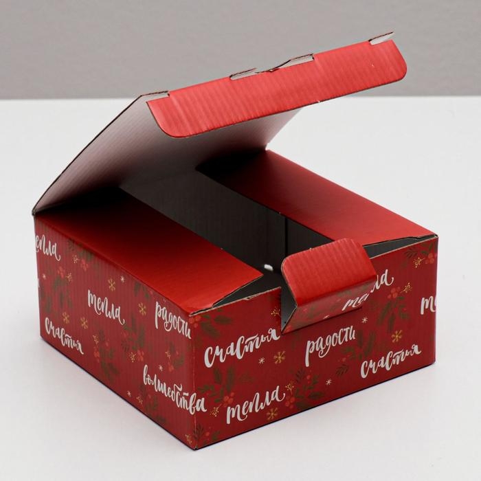 Коробка подарочная новогодняя складная «Волшебство», 15 х 15 х 7 см, Новый год Коробка подарочная новогодняя складная «Волшебство», 15 х 15 х 7 см, Новый год
